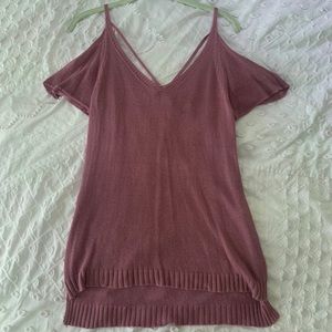Blush/Rose Open Shoulder Top